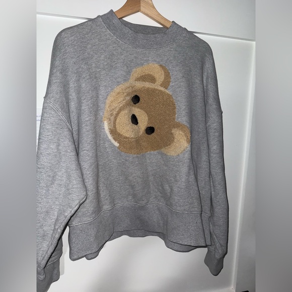 BIG BEAR COTTON-JERSEY SWEATSHIRT IN MELANGE GREY - Picture 2 of 4